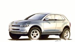 Matthias Kulla 1998-as tervezési vázlata a Cayenne-ről.