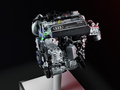 Valve cover with Audi logo and TFSI lettering: Technical aesthetics meet outstanding design