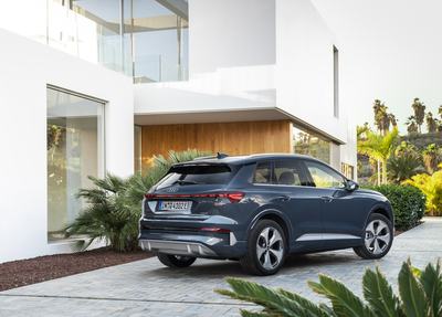 Lavender gray, outdoor static photo, exterior, three-quarter rear view