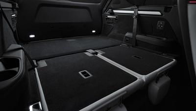 Studio photo, interior, trunk with aluminum rail system