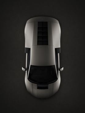 Titanium, static studio shot, exterior, top-down perspective