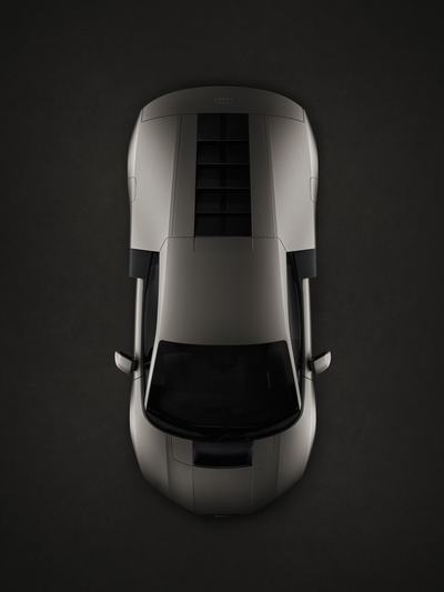 Titanium, static studio shot, exterior, top-down perspective