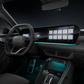Studio photo, interior, cockpit and steering wheel