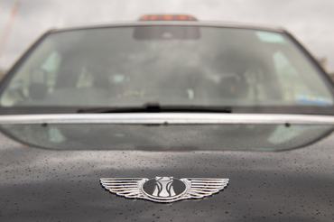 General view of a LEVC logo on a LEVC TX electric London taxi, in Trafalgar Square, London. (Photo by Dominic Lipinski/PA Images via Getty Images)