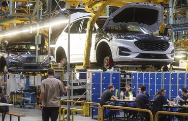 ALMUSSAFES, VALENCIA COMUNIDAD , SPAIN - OCTOBER 24: A vehicle at Ford's Almussafes factory, on 24 October, 2022 in Almussafes, Valencia, Comunidad Valenciana, Spain. Ford management has summoned the unions to a meeting of the Negotiating Committee of the Temporary Layoff Program (ERTE) currently in force at the Almussafes factory. The meeting takes place ten days before the shutdown of vehicle and engine production, and will last until October 31. At the same time as the Minister, the President of the Government visited Renault's R&D center in Valladolid. (Photo By Rober Solsona/Europa Press via Getty Images)