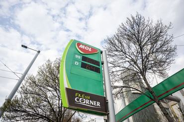 10 March 2024, Hungary, Budapest: The fuel prices can be seen on a board at a filling station of the Hungarian oil company MOL Group. Photo: Marton Monus/dpa (Photo by Marton Monus/picture alliance via Getty Images)