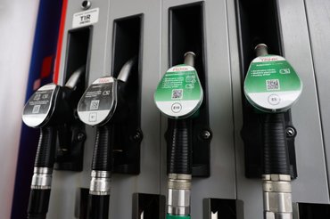 A fuel pump is seen at Orlen gas station in Krakow, Poland on April 22, 2024. (Photo by Jakub Porzycki/NurPhoto via Getty Images)