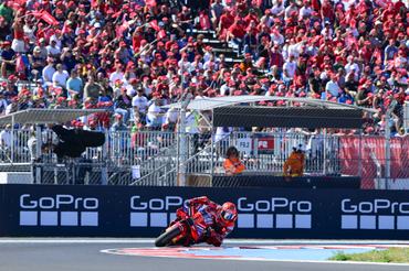 BALATONFOKAJAR, HUNGARY - AUGUST 24: Marc Marquez of Spain riding the Lenovo Ducati (93) during the MotoGP race at Balaton Park on August 24, 2025 near Balatonfokajar, Hungary. (Photo by Gold & Goose Photography/Getty Images)