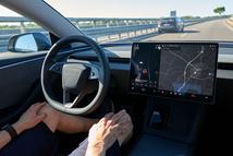 The editorial image shows the interior of the new Tesla Model 3 with Full Self-Driving activated. The photograph highlights the advanced autonomous driving system and the innovative design of Tesla's electric vehicles, representing the future of mobility and sustainable transport in Bari, Italy, on September 6, 2025. (Photo by Matteo Della Torre/NurPhoto via Getty Images)
