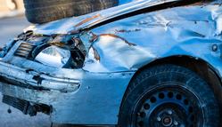 Huge big foot car smash car on monster truck show outdoor