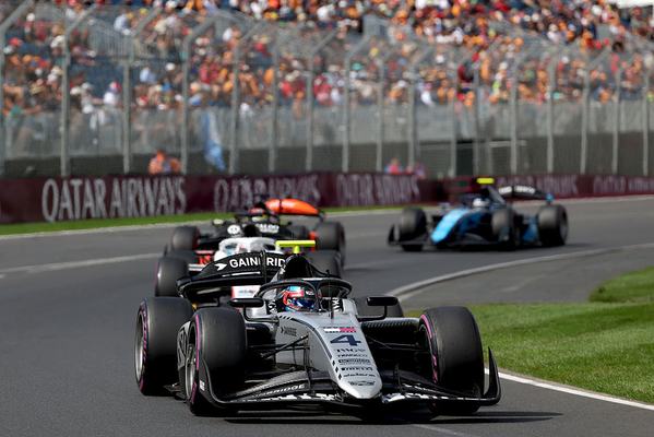 MELBOURNE, AUSTRALIA - MARCH 08: Colton Herta of United States and Hitech (4) on track during the Round 1 Melbourne Feature race of the Formula 2 Championship at Albert Park Circuit on March 08, 2026 in Melbourne, Australia. (Photo by Dom Gibbons - Formula 1/Formula 1 via Getty Images)