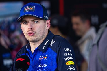 MELBOURNE, AUSTRALIA - MARCH 8: Max Verstappen of the Netherlands and Oracle Red Bull Racing answers questions in the TV media pen during the F1 Grand Prix of Australia at Albert Park Grand Prix Circuit on March 8, 2026 in Melbourne, Australia. (Photo by Jayce Illman/Getty Images)