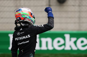 SHANGHAI, CHINA - MARCH 15: Race winner Andrea Kimi Antonelli of Italy and Mercedes AMG Petronas F1 Team celebrates on arrival in parc ferme during the F1 Grand Prix of China at Shanghai International Circuit on March 15, 2026 in Shanghai, China. (Photo by Mark Thompson/Getty Images)
