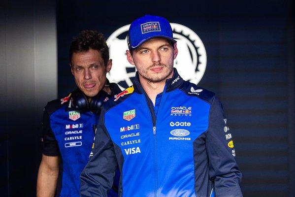 SUZUKA, JAPAN - MARCH 28: Max Verstappen of the Netherlands and Oracle Red Bull Racing exits the FIA garage during qualifying ahead of the F1 Grand Prix of Japan at Suzuka Circuit on March 28, 2026 in Suzuka, Japan. (Photo by Jayce Illman/Getty Images)
