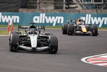 Mercedes-AMG Petronas F1 Team driver #63 George Russell from Great Britain leads Oracle Red Bull Racing driver #3 Max Verstappen from the Netherlands on track during the race at the 2026 Formula 1 Japanese Grand Prix, round 3 of the FIA Formula 1 World Championship, at Suzuka Circuit in Suzuka, Japan, on March 29, 2026. (Photo by Wan Mikhail Roslan/NurPhoto via Getty Images)