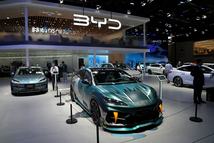 BEIJING, CHINA - APRIL 25: BYD's booth at Auto China 2026, in Beijing, China, on April 25, 2026. (Photo by Stringer/Anadolu via Getty Images)