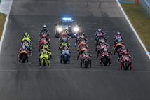 MotoGP riders start the Estrella Galicia 0,0 Grand Prix of Spain Sprint Race at Circuito de Jerez in Jerez de la Frontera, Spain, on April 25, 2026. (Photo by Jose Luis Contreras/NurPhoto via Getty Images)