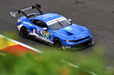 SPA, BELGIUM - MAY 8: The #77 Proton Competition Ford Mustang LMGT3 of Eric Powell, Ben Tuck, and Ben Barker in action during practice for the 6 Hours of Spa on May 8, 2026 in Spa-Francorchamps, Belgium. (Photo by James Moy Photography/Getty Images)