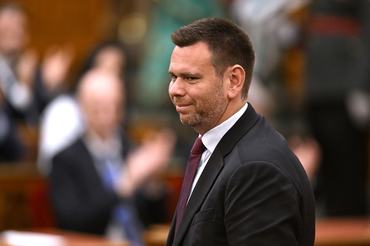 David Vitezy, Minister of Transport and Investment, is seen during the plenary session of the parliament in Budapest, Hungary, on May 12, 2026. The cabinet ministers of the Magyar government are inaugurated today, taking their oaths in front of the National Assembly. (Photo by Balint Szentgallay/NurPhoto via Getty Images)