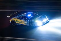 17 May 2026, Rhineland-Palatinate, Nürburg: The McLaren 720S-GT3 with starting number 69 from the Doerr Motorsport team with drivers Timo Glock, Timo Scheider, Ben Doerr and Marvin Kirchhöfer will drive at night on the Nürburgring Grand Prix circuit during the 24-hour race. Photo: Silas Stein/dpa (Photo by Silas Stein/picture alliance via Getty Images)