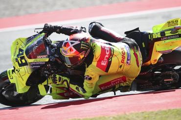 BARCELONA, SPAIN - MAY 16: Fabio Di Giannantonio of Italy riding the Pertamina Enduro VR46 Ducati (49) during the qualifying ahead of the MotoGP of  Catalonia at Circuit de Barcelona-Catalunya on May 16, 2026 in Barcelona, Spain. (Photo by Gold & Goose Photography/Getty Images)