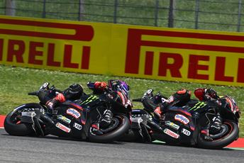SCARPERIA, ITALY - MAY 31: Marco Bezzecchi of Italy riding the Aprilia Racing bike (72) during the MotoGP of Italy at Mugello Circuit on May 31, 2026 in Scarperia, Italy. (Photo by Gold & Goose Photography/Getty Images)