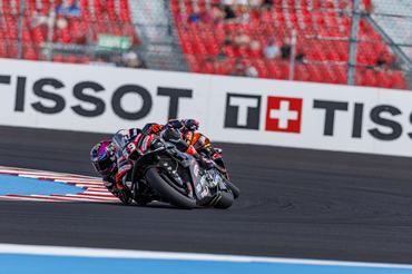 Number 89 Aprilia Racing rider Jorge Martin during the sprint race at the 2026 Grand Prix of Hungary on [Month Day, Year]. (Photo by Stephen Blackberry/NurPhoto via Getty Images)