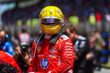 BARCELONA, SPAIN - JUNE 14: Lewis Hamilton of Great Britain and Scuderia Ferrari looks on from the grid during the F1 Grand Prix of Barcelona-Catalunya at Circuit de Barcelona-Catalunya on June 14, 2026 in Barcelona, Spain. (Photo by Jayce Illman/Getty Images)