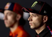 Number 72 Aprilia Racing rider Marco Bezzecchi attends a press conference at the 2026 MotoGP Grand Prix of Czechia. (Photo by Stephen Blackberry/NurPhoto via Getty Images)