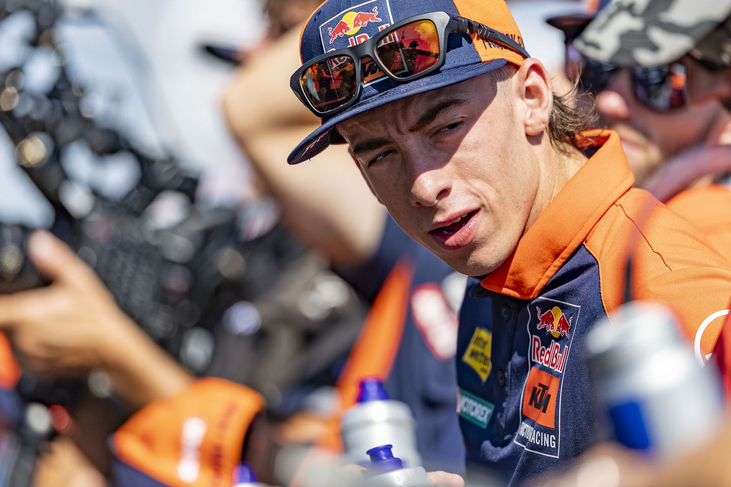 Number 37 Red Bull KTM Factory Racing rider Pedro Acosta participates in the riders parade at the 2026 MotoGP Grand Prix of Czechia, On June 21, 2026. (Photo by Stephen Blackberry/NurPhoto via Getty Images)