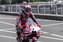 Number 63 Ducati Lenovo Team rider Francesco Bagnaia celebrates finishing third in the race at the 2026 MotoGP Grand Prix of Czechia. (Photo by Stephen Blackberry/NurPhoto via Getty Images)