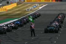 SILVERSTONE, UNITED KINGDOM - JULY 4: Formula One cars line up on the starting grid ahead of the sprint race of the Formula 1 British Grand Prix at Silverstone Circuit in Northamptonshire, United Kingdom, on July 4, 2026. (Photo by Rasid Necati Aslim/Anadolu via Getty Images)