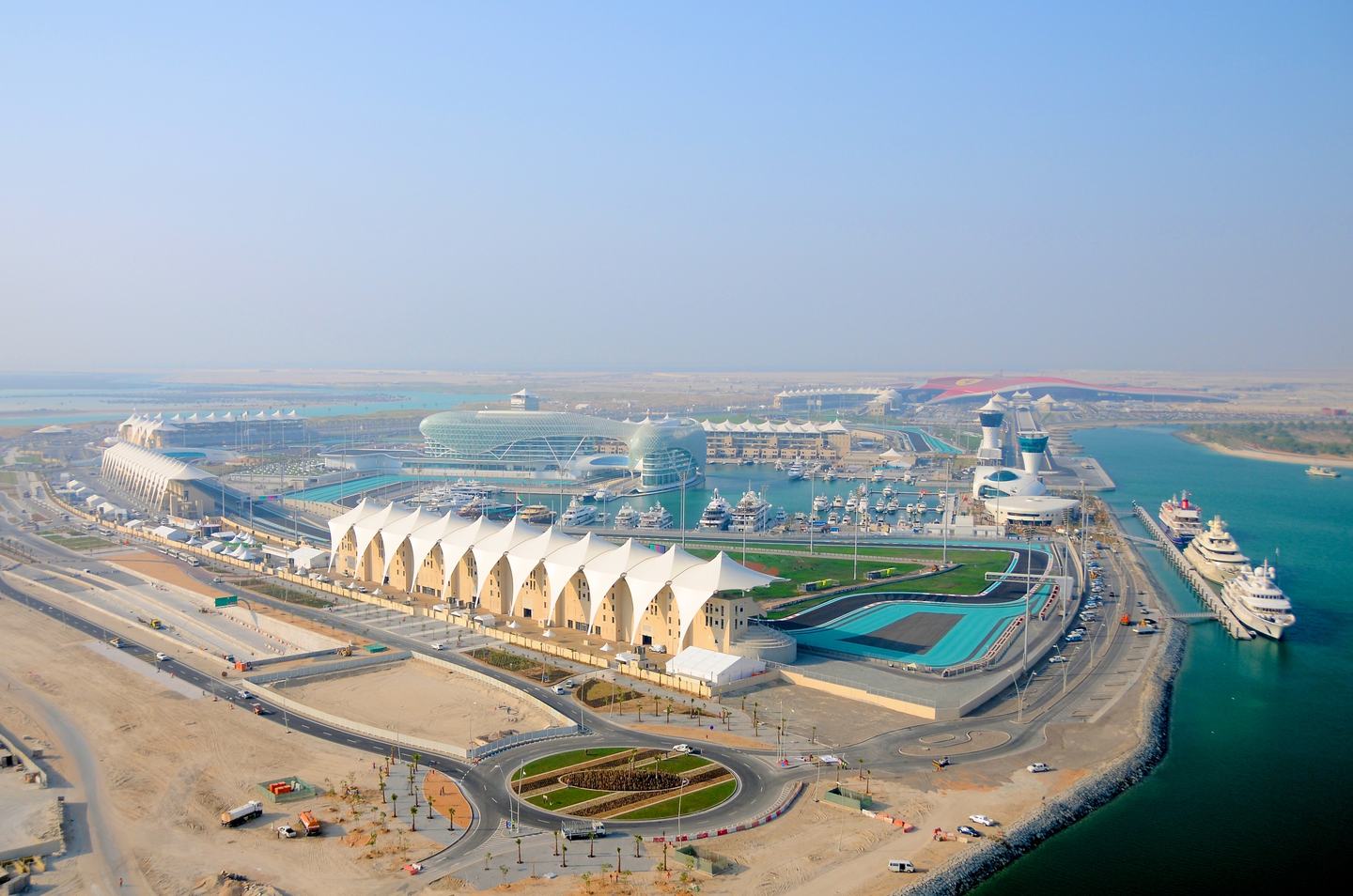 Abu Dhabi,United Arab Emirates-October 27,2009. Yas Island in a new area of Abu Dhabi. The main project of that area is Yas Marina Sirkuit which is it will be the host for the event Formula One Grand Prix every year.