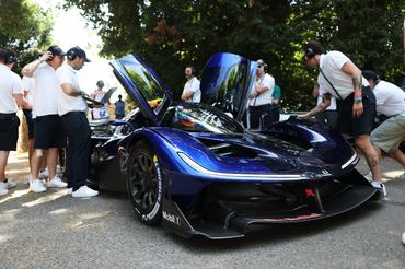 CHICHESTER, ENGLAND - JULY 09: Adrian Newey the former Chief Technology Officer at Red Bull Racing and designer of the RB17 prepares to take the car on a display run during the Goodwood Festival of Speed at Goodwood Motor Circuit on July 09, 2026 in Chichester, England. (Photo by Dom Gibbons/Getty Images) // Red Bull Racing / Red Bull Content Pool // SI202607090401 // Usage for editorial use only //