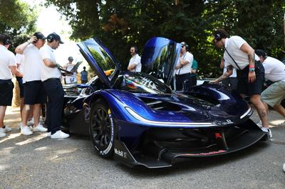 CHICHESTER, ENGLAND - JULY 09: Adrian Newey the former Chief Technology Officer at Red Bull Racing and designer of the RB17 prepares to take the car on a display run during the Goodwood Festival of Speed at Goodwood Motor Circuit on July 09, 2026 in Chichester, England. (Photo by Dom Gibbons/Getty Images) // Red Bull Racing / Red Bull Content Pool // SI202607090401 // Usage for editorial use only //