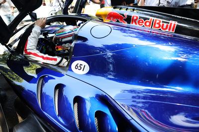 CHICHESTER, ENGLAND - JULY 09: Adrian Newey the former Chief Technology Officer at Red Bull Racing and designer of the RB17 prepares to take the car on a display run during the Goodwood Festival of Speed at Goodwood Motor Circuit on July 09, 2026 in Chichester, England. (Photo by Dom Gibbons/Getty Images) // Red Bull Racing / Red Bull Content Pool // SI202607090403 // Usage for editorial use only //